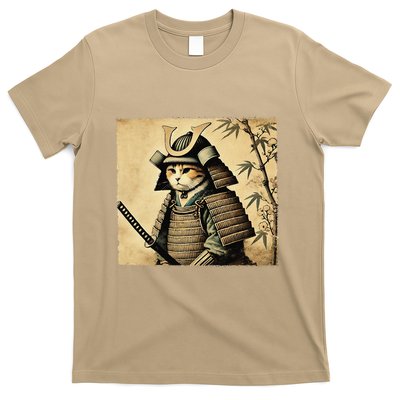Samurai Cat Warrior Vintage Japanese Art Samurai Armor T-Shirt