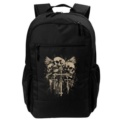 Skull Cross Wings Goth Alt Grunge Gothic Emo Aesthetic Backpack