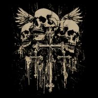 Skull Cross Wings Goth Alt Grunge Gothic Emo Aesthetic 16 in Basic Backpack