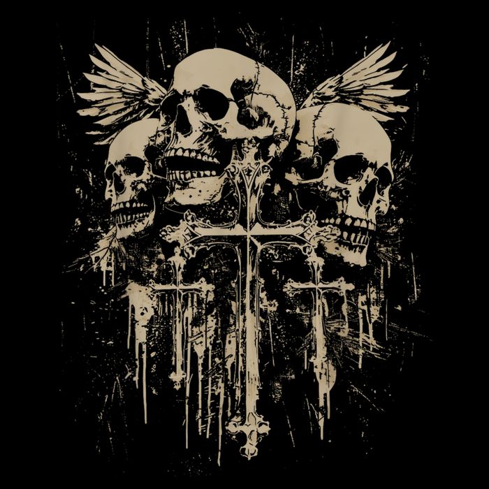 Skull Cross Wings Goth Alt Grunge Gothic Emo Aesthetic 16 in Basic Backpack