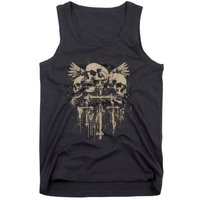 Skull Cross Wings Goth Alt Grunge Gothic Emo Aesthetic Tank Top