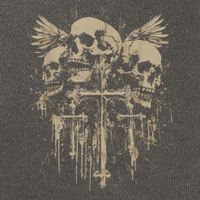 Skull Cross Wings Goth Alt Grunge Gothic Emo Aesthetic Cotton Canvas Backpack
