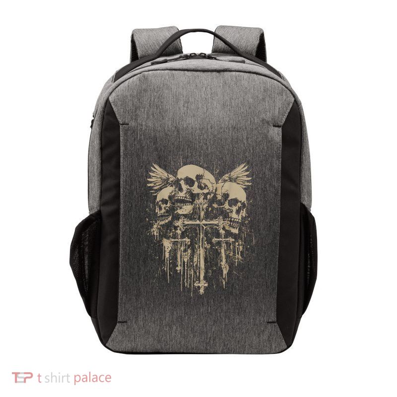 Skull Cross Wings Goth Alt Grunge Gothic Emo Aesthetic Vector Backpack