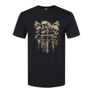 Skull Cross Wings Goth Alt Grunge Gothic Emo Aesthetic Softstyle® CVC T-Shirt