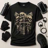 Skull Cross Wings Goth Alt Grunge Gothic Emo Aesthetic Performance Shirt