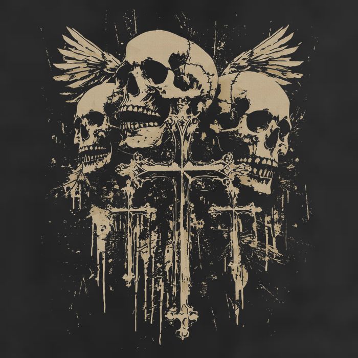 Skull Cross Wings Goth Alt Grunge Gothic Emo Aesthetic Tumbler