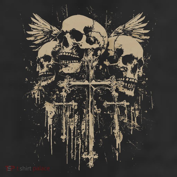Skull Cross Wings Goth Alt Grunge Gothic Emo Aesthetic 25L Jumbo Tote