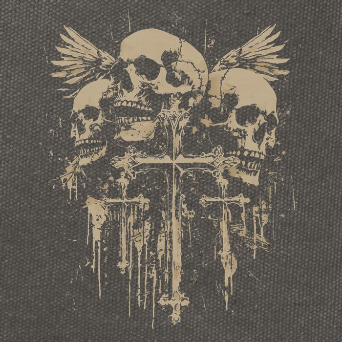 Skull Cross Wings Goth Alt Grunge Gothic Emo Aesthetic Cotton Canvas Backpack