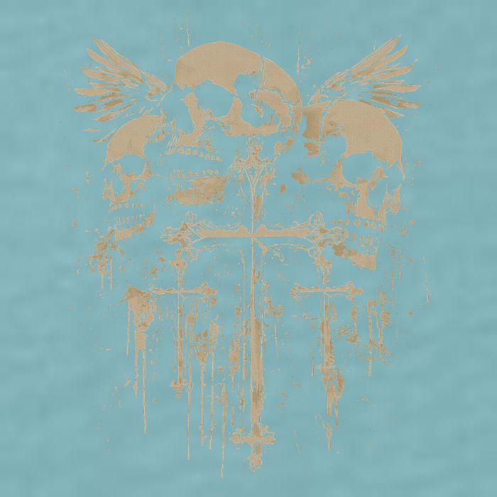Skull Cross Wings Goth Alt Grunge Gothic Emo Aesthetic Sueded Cloud Jersey T-Shirt