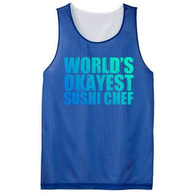 Sushi Chef: Worlds Okayest Funny Gift Mesh Reversible Basketball Jersey Tank