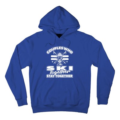 Skiing Couple Winter Sports Ski Great Gift Skier Gift Hoodie