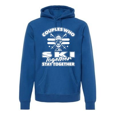 Skiing Couple Winter Sports Ski Great Gift Skier Gift Premium Hoodie