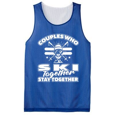 Skiing Couple Winter Sports Ski Great Gift Skier Gift Mesh Reversible Basketball Jersey Tank