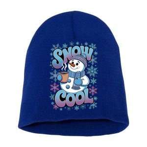 Snow Cool Winter Snowflake Cute Happy Snow Fun Great Gift Short Acrylic Beanie