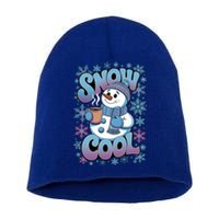 Snow Cool Winter Snowflake Cute Happy Snow Fun Great Gift Short Acrylic Beanie