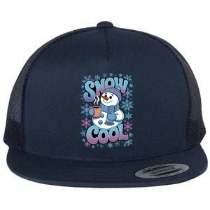 Snow Cool Winter Snowflake Cute Happy Snow Fun Great Gift Flat Bill Trucker Hat