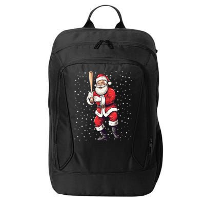 Santa Claus With Baseball Bat Christmas Baseball Player Xmas Gift City Backpack