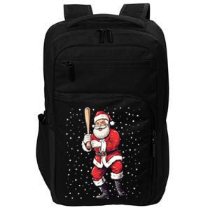 Santa Claus With Baseball Bat Christmas Baseball Player Xmas Gift Impact Tech Backpack