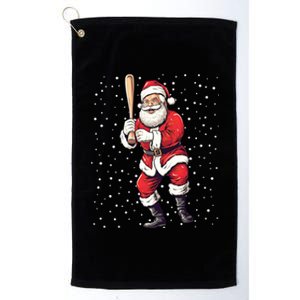 Santa Claus With Baseball Bat Christmas Baseball Player Xmas Gift Platinum Collection Golf Towel