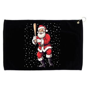 Santa Claus With Baseball Bat Christmas Baseball Player Xmas Gift Grommeted Golf Towel