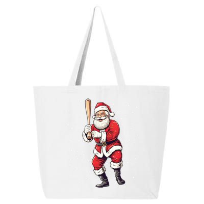 Santa Claus With Baseball Bat Christmas Baseball Player Xmas Gift 25L Jumbo Tote