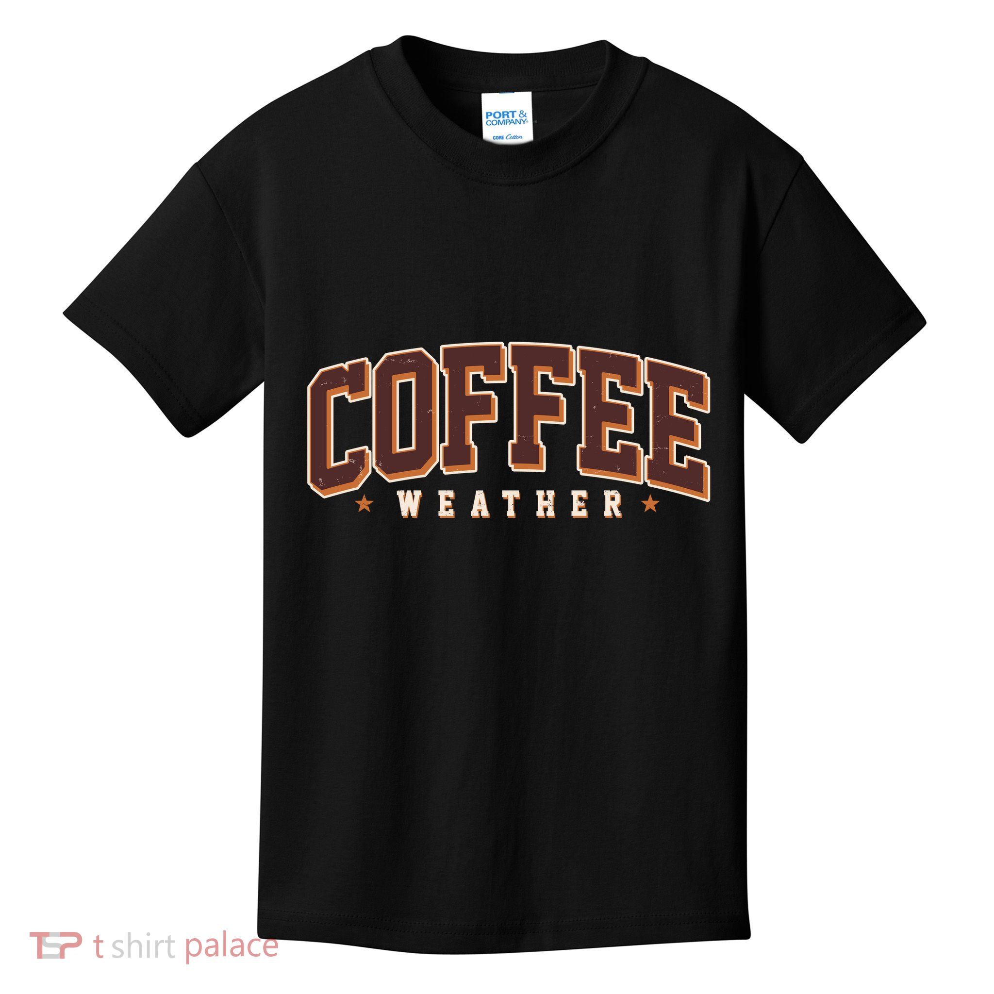 Sporty Coffee Weather Coffee Lover Fall Autumn Fan Kids T-Shirt