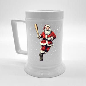 Santa Claus With Baseball Bat Christmas Snow Cool Gift Beer Stein