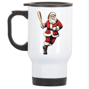 Santa Claus With Baseball Bat Christmas Snow Cool Gift Stainless Steel Travel Mug