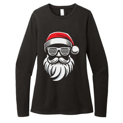 Santa Claus With Sunglasses And Beard For Christmas Family Womens CVC Long Sleeve Shirt