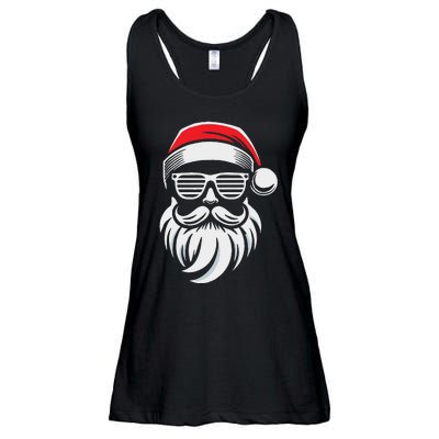 Santa Claus With Sunglasses And Beard For Christmas Family Ladies Essential Flowy Tank