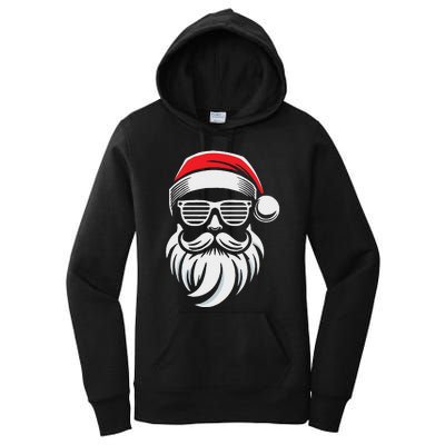 Santa Claus With Sunglasses And Beard For Christmas Family Women's Pullover Hoodie