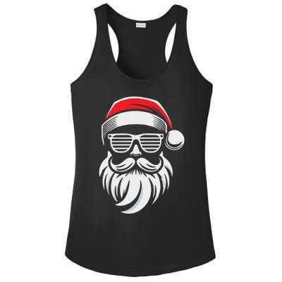 Santa Claus With Sunglasses And Beard For Christmas Family Ladies PosiCharge Competitor Racerback Tank