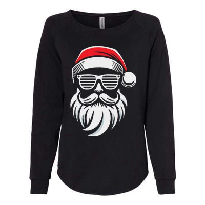 Santa Claus With Sunglasses And Beard For Christmas Family Womens California Wash Sweatshirt