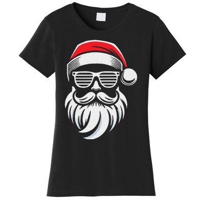 Santa Claus With Sunglasses And Beard For Christmas Family Women's T-Shirt