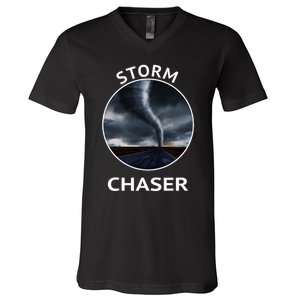 Storm Chaser Weather Tornado Hurricane Apparel V-Neck T-Shirt