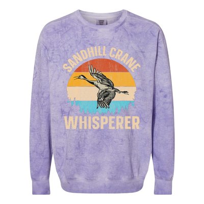 Sandhill Crane Whisperer Design For A Sandhill Crane Lover Colorblast Crewneck Sweatshirt