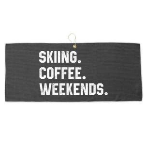 Skiing Coffee Weekends Funny Skiing Gift Ski Jumper Gift Large Microfiber Waffle Golf Towel