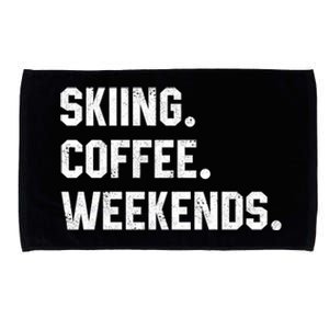 Skiing Coffee Weekends Funny Skiing Gift Ski Jumper Gift Microfiber Hand Towel