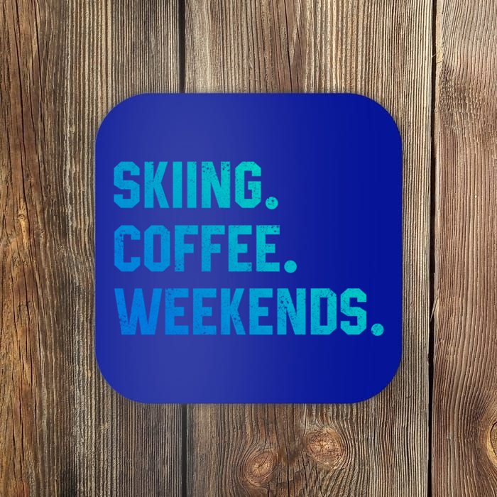 Skiing Coffee Weekends Funny Skiing Gift Ski Jumper Gift Coaster