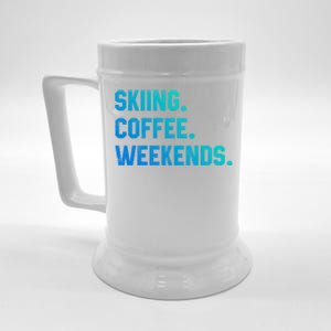 Skiing Coffee Weekends Funny Skiing Gift Ski Jumper Gift Beer Stein