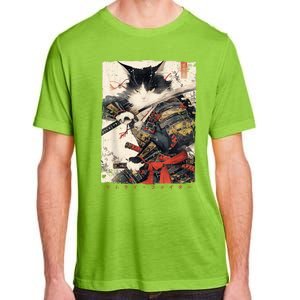 Samurai Cat Warrior Ukiyo Ink Artwork Cat Samurai Adult ChromaSoft Performance T-Shirt