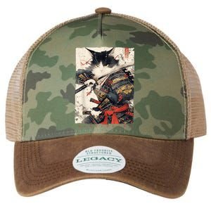 Samurai Cat Warrior Ukiyo Ink Artwork Cat Samurai Legacy Tie Dye Trucker Hat