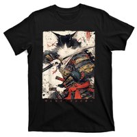 Samurai Cat Warrior Ukiyo Ink Artwork Cat Samurai T-Shirt