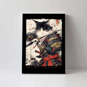 Samurai Cat Warrior Ukiyo Ink Artwork Cat Samurai Canvas