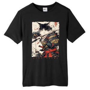 Samurai Cat Warrior Ukiyo Ink Artwork Cat Samurai Tall Fusion ChromaSoft Performance T-Shirt