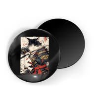 Samurai Cat Warrior Ukiyo Ink Artwork Cat Samurai Magnet