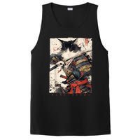 Samurai Cat Warrior Ukiyo Ink Artwork Cat Samurai PosiCharge Competitor Tank