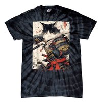 Samurai Cat Warrior Ukiyo Ink Artwork Cat Samurai Tie-Dye T-Shirt