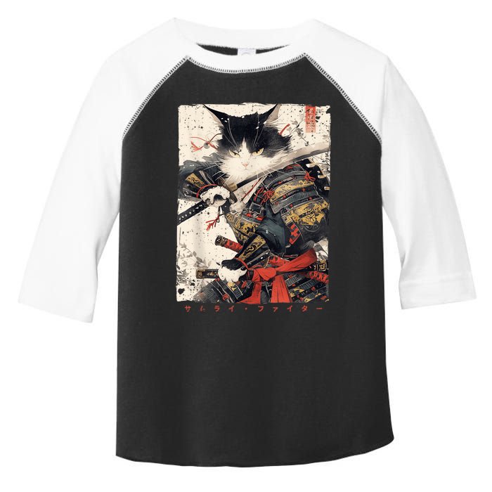 Samurai Cat Warrior Ukiyo Ink Artwork Cat Samurai Toddler Fine Jersey T-Shirt