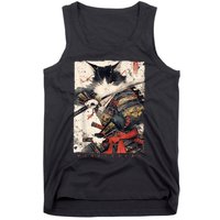 Samurai Cat Warrior Ukiyo Ink Artwork Cat Samurai Tank Top